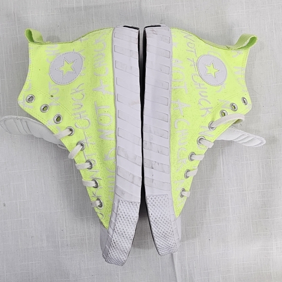 Converse “Not A Chuck” High Top Sneakers Lime Volt Green Men’s 11 Limited Edit - Picture 3 of 12